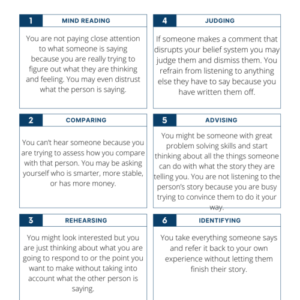 Blocks to Listening Worksheet